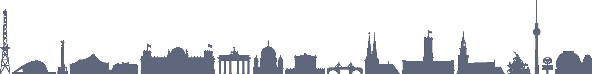 Berlin skyline silhouette with TV Tower and Brandenburg Gate